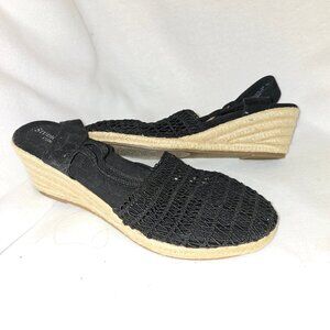 Studio Works Comfort Black Wedge Slingback 7.5 M